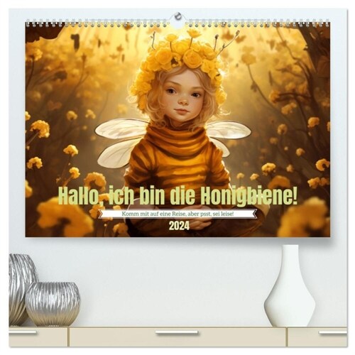 Hallo! Ich bin die Honigbiene (hochwertiger Premium Wandkalender 2024 DIN A2 quer), Kunstdruck in Hochglanz (Calendar)