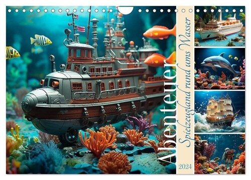 Abenteuer Spielzeugland rund ums Wasser (Wandkalender 2024 DIN A4 quer), CALVENDO Monatskalender (Calendar)