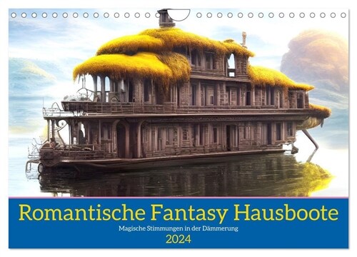 Romantische Fantasy Hausboote Magische Stimmungen in der Dammerung (Wandkalender 2024 DIN A4 quer), CALVENDO Monatskalender (Calendar)