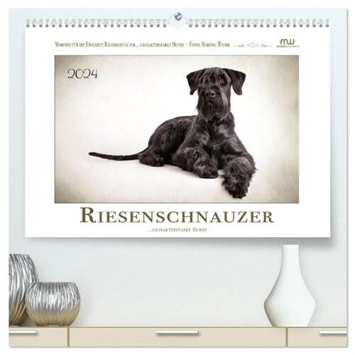 Riesenschnauzer... charakterstarke Hunde (hochwertiger Premium Wandkalender 2024 DIN A2 quer), Kunstdruck in Hochglanz (Calendar)