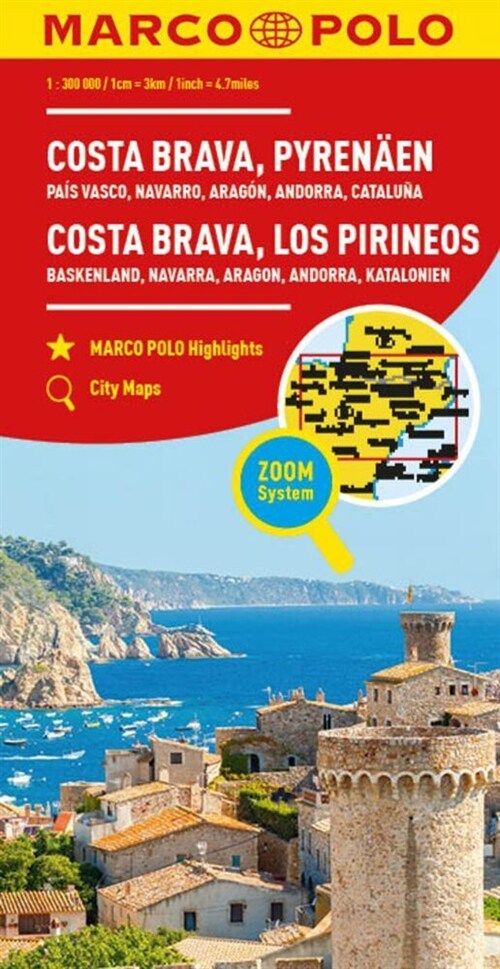 MARCO POLO Regionalkarte Costa Brava, Pyrenaen 1:300.000 (Sheet Map)