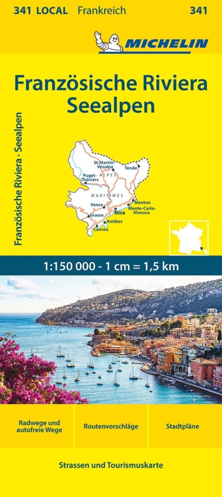Michelin Franzosische Riviera - Seealpen (Sheet Map)