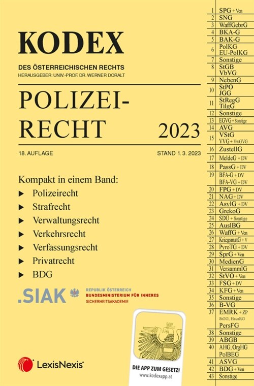 KODEX Polizeirecht 2023 - inkl. App (Paperback)