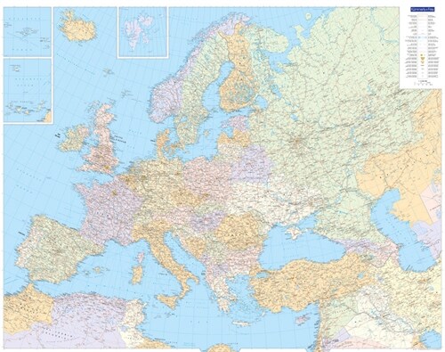 Europakarte politisch Poster 1:4,5 Mio. (Sheet Map)