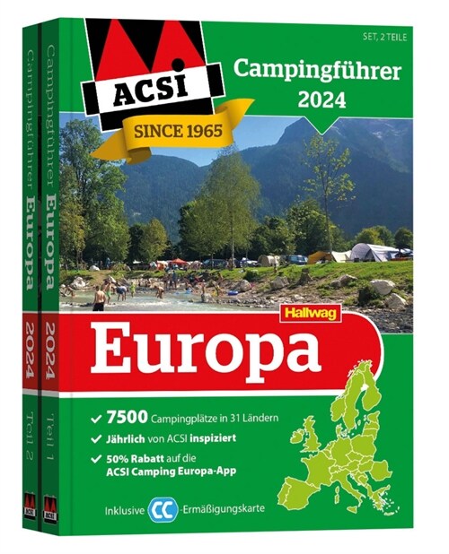 ACSI Campingfuhrer Europa 2024, 2 Teile (Paperback)
