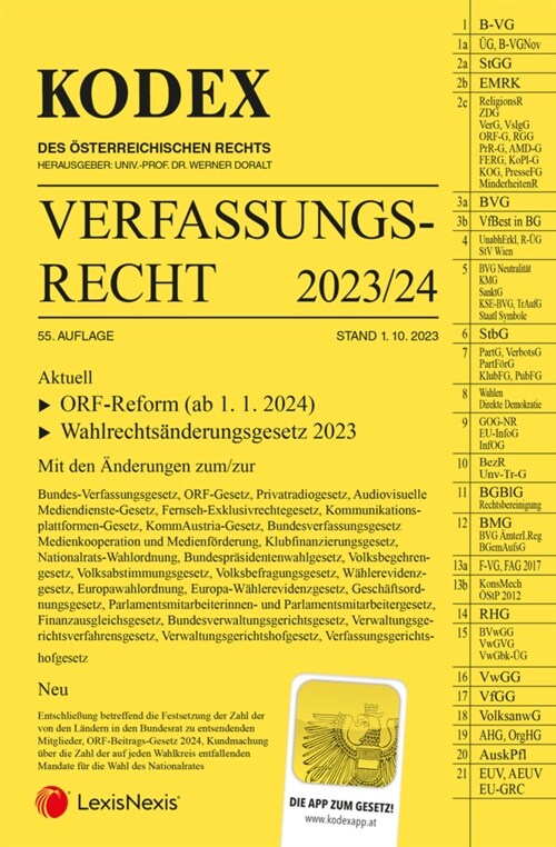 KODEX Verfassungsrecht 2023/24 - inkl. App (Paperback)