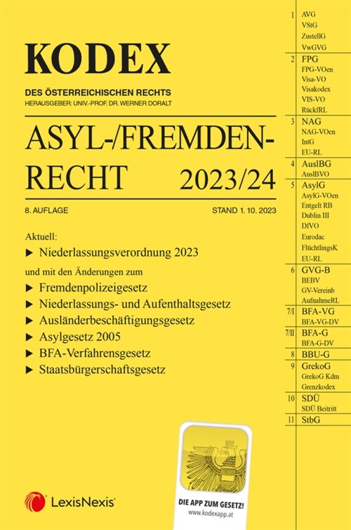 KODEX Asyl- und Fremdenrecht 2023/24 - inkl App (Paperback)