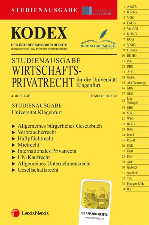 KODEX Wirtschaftsprivatrecht Klagenfurt 2023 - inkl. App (Paperback)