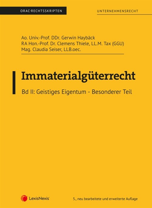 Immaterialguterrecht (Skriptum) - Bd II (Paperback)