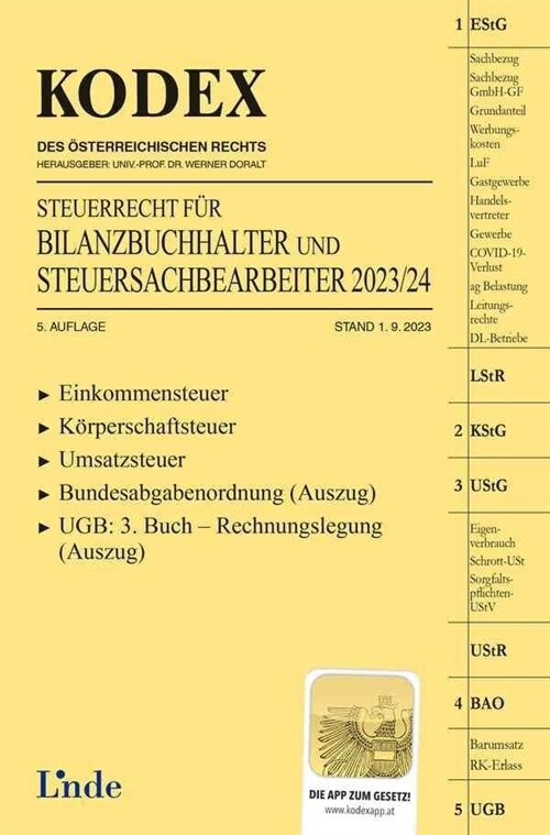 KODEX Steuerrecht fur Bilanzbuchhalter und Steuersachbearbeiter 2023/24 (Paperback)