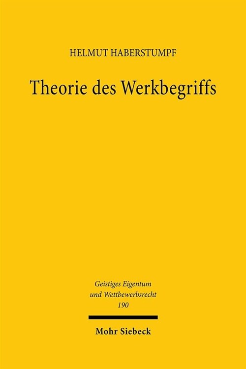 Theorie des Werkbegriffs (Paperback)