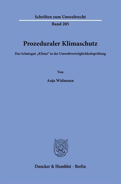 Prozeduraler Klimaschutz. (Paperback)