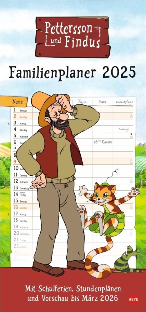 Pettersson und Findus Familienplaner 2025 (Calendar)