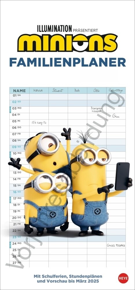 Minions Familienplaner 2025 (Calendar)