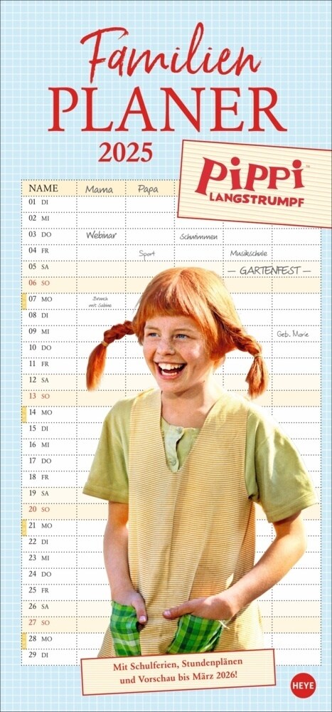Pippi Langstrumpf Familienplaner 2025 (Calendar)