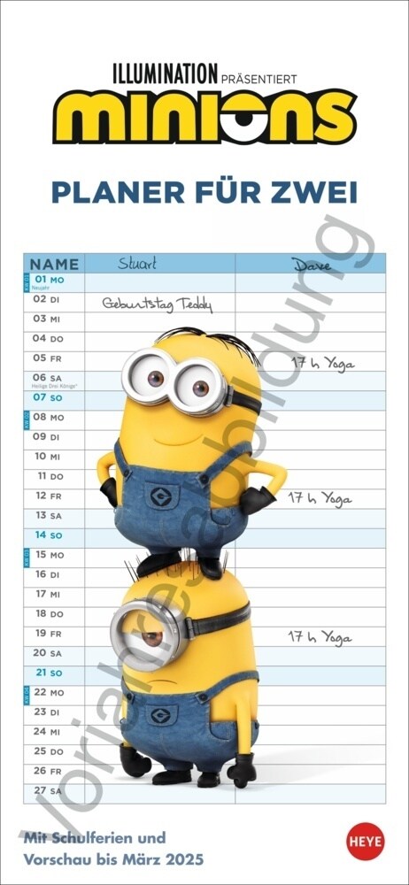 Minions Planer fur zwei 2025 (Calendar)