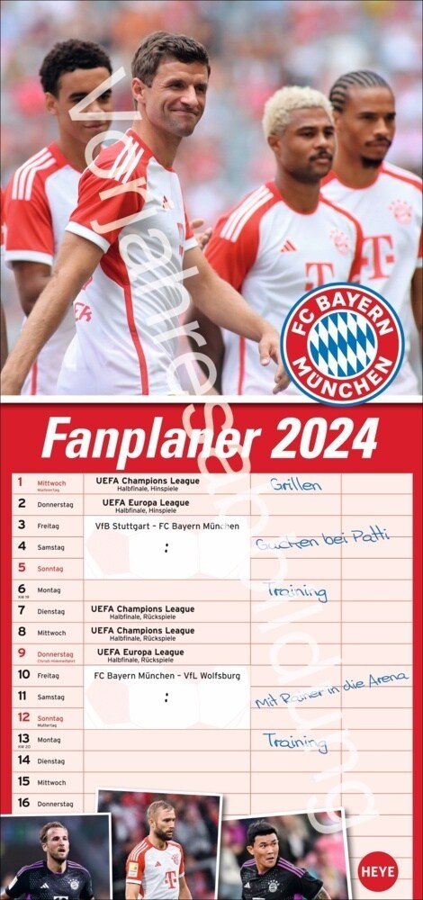 FC Bayern Munchen Fanplaner 2025 (Calendar)