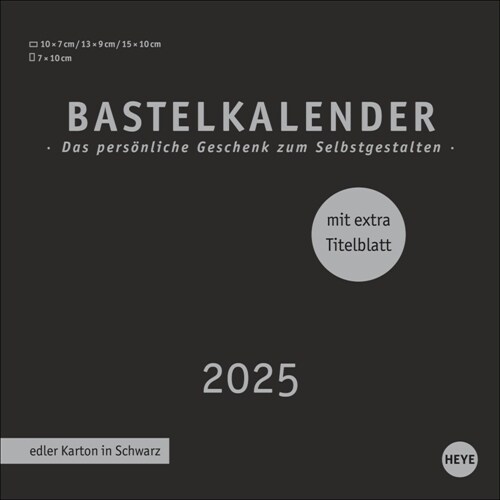 Premium-Bastelkalender schwarz klein 2025 (Calendar)