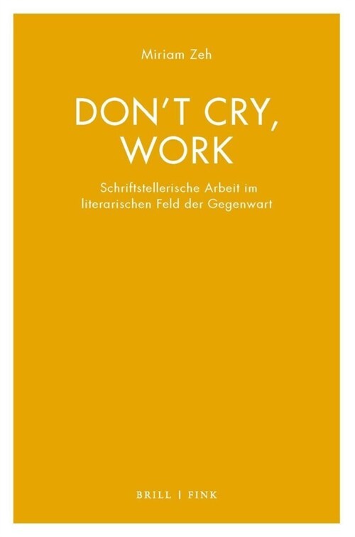 Dont Cry, Work: Schriftstellerische Arbeit Im Literarischen Feld Der Gegenwart (Paperback)