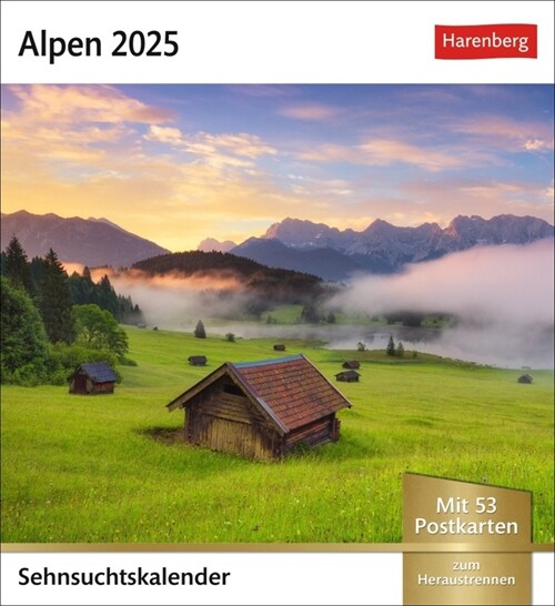 Alpen Sehnsuchtskalender 2025 - Wochenkalender mit 53 Postkarten (Calendar)