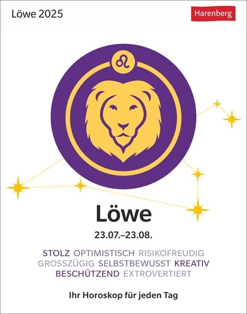 Lowe Sternzeichenkalender 2025 - Tagesabreißkalender - Ihr Horoskop fur jeden Tag (Calendar)