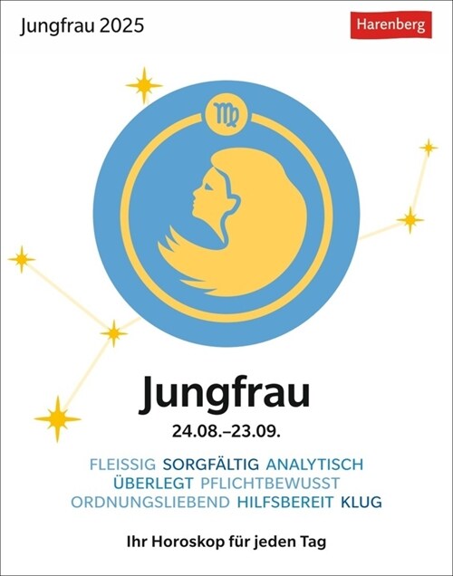 Jungfrau Sternzeichenkalender 2025 - Tagesabreißkalender - Ihr Horoskop fur jeden Tag (Calendar)