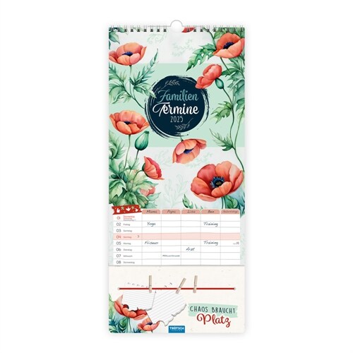 Trotsch Premium-Familienkalender Familientermine Blumen 2025 (Calendar)