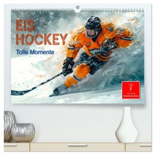 Eishockey - tolle Momente (hochwertiger Premium Wandkalender 2025 DIN A2 quer), Kunstdruck in Hochglanz (Calendar)