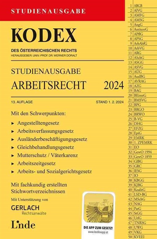 KODEX Studienausgabe Arbeitsrecht 2024 (Paperback)