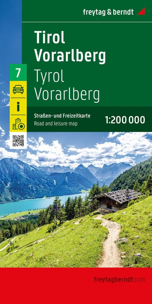 Tirol - Vorarlberg, Straßen- und Freizeitkarte 1:200.000, freytag & berndt (Sheet Map)