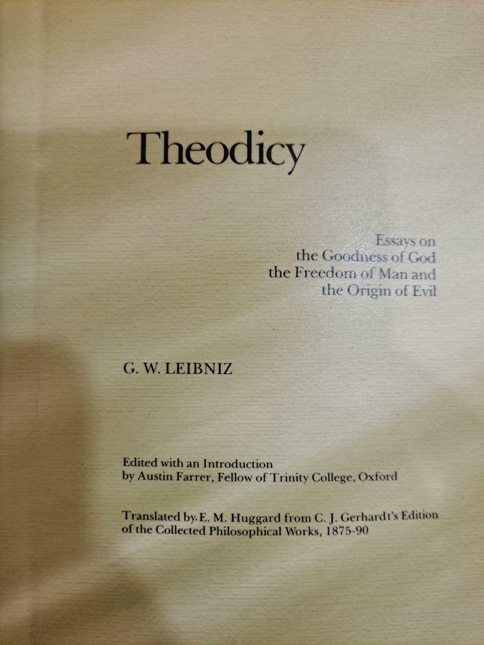 [중고] Theodicy: Essays on the Goodness of God, the Freedom of Man, and the Origin of Evil (Paperback)