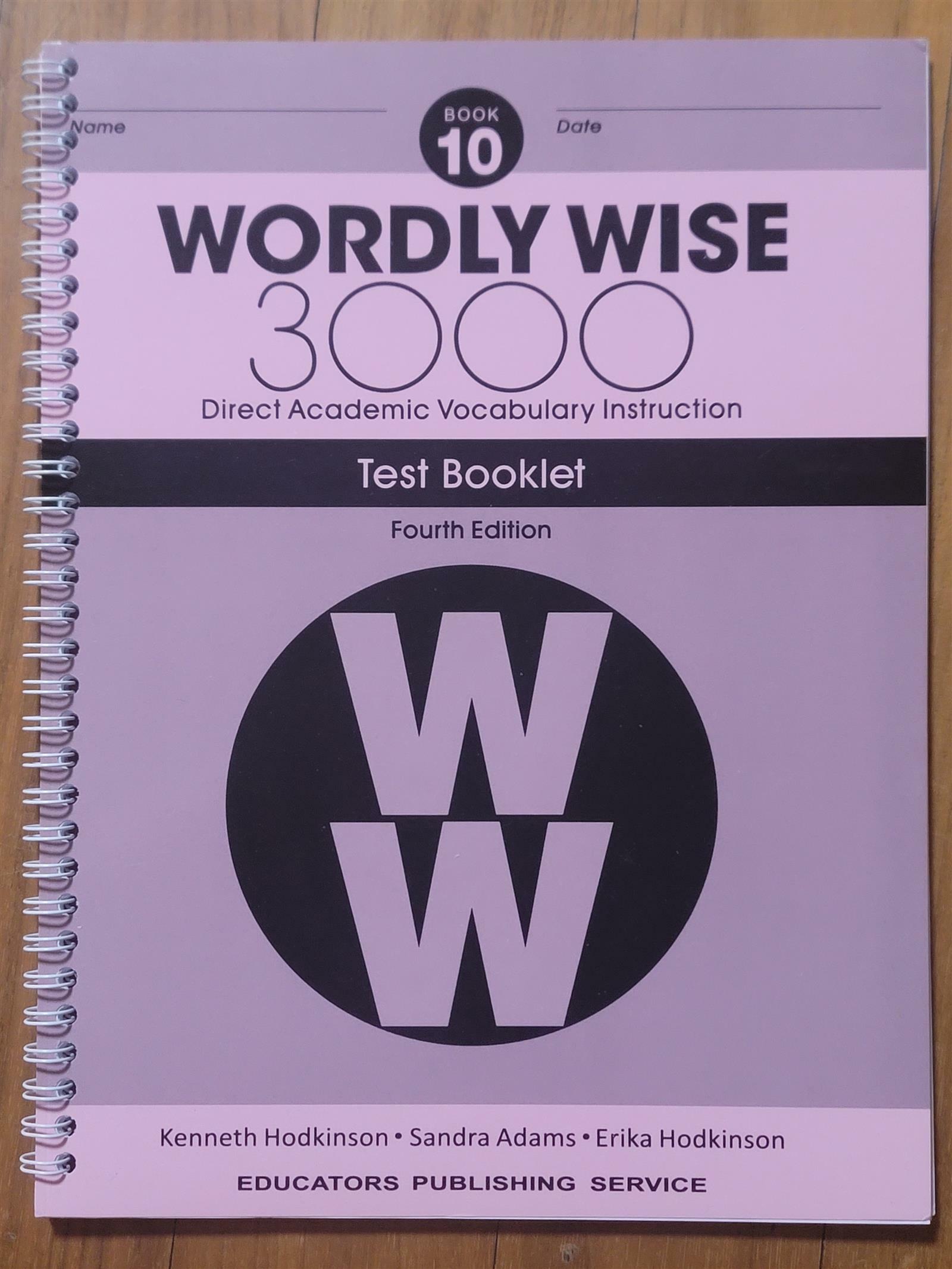 [중고] wordly wise 3000 test booklet book10 (스프링 제본)