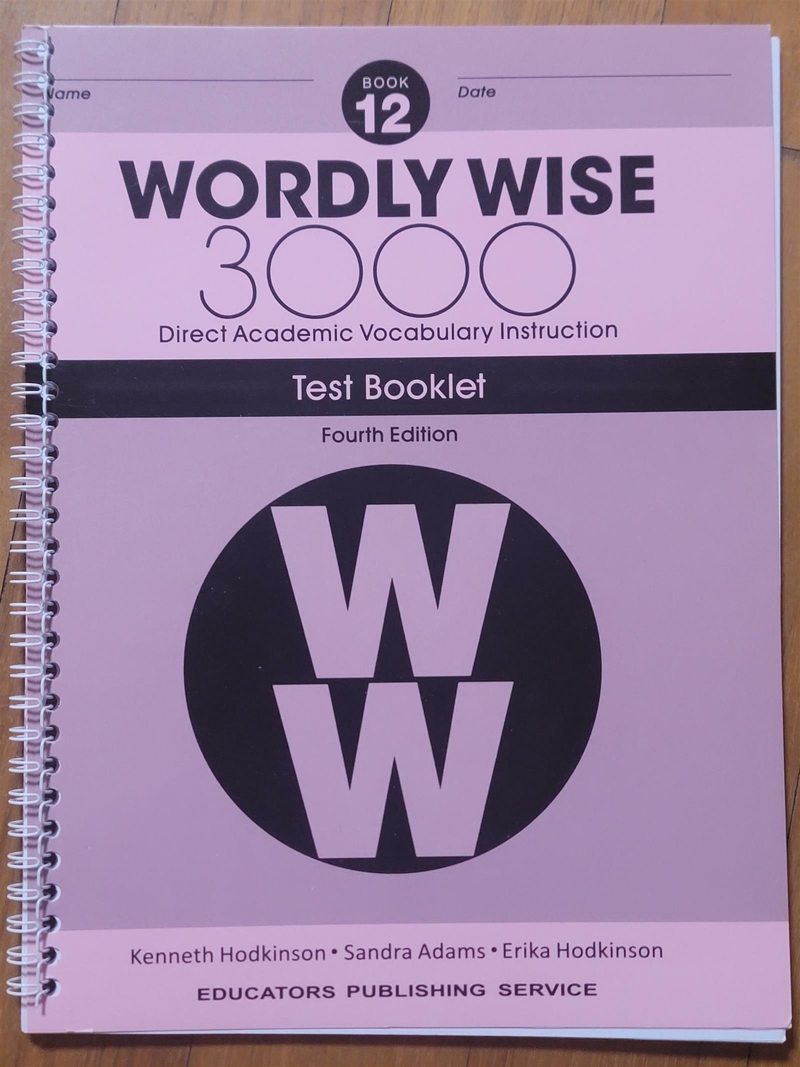 [중고] wordly wise 3000 test booklet book12 (스프링 제본)