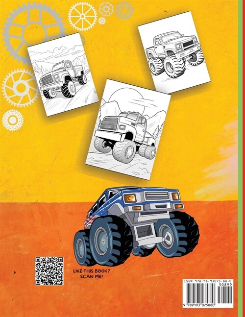 Monster Truck Coloring Book for Boys Ages 4-8: A Coloring Book for Boys Ages 4-8 Filled With Over Big 60 Pages of Monster Trucks for kids (Paperback)