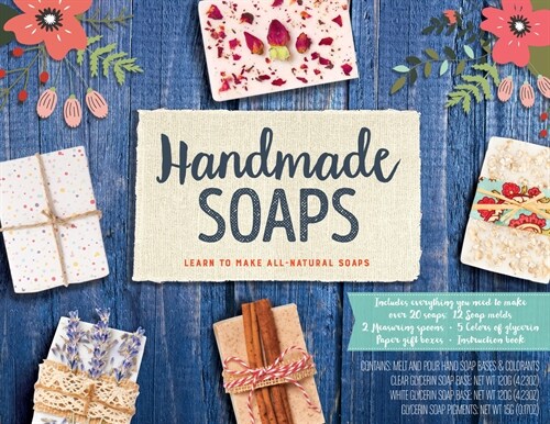 Handmade Soaps Kit : Learn to Make All-Natural Soaps - Includes everything you need to make over 20 soaps: 12 soap molds, 2 measuring spoons, 5 colors (Kit)