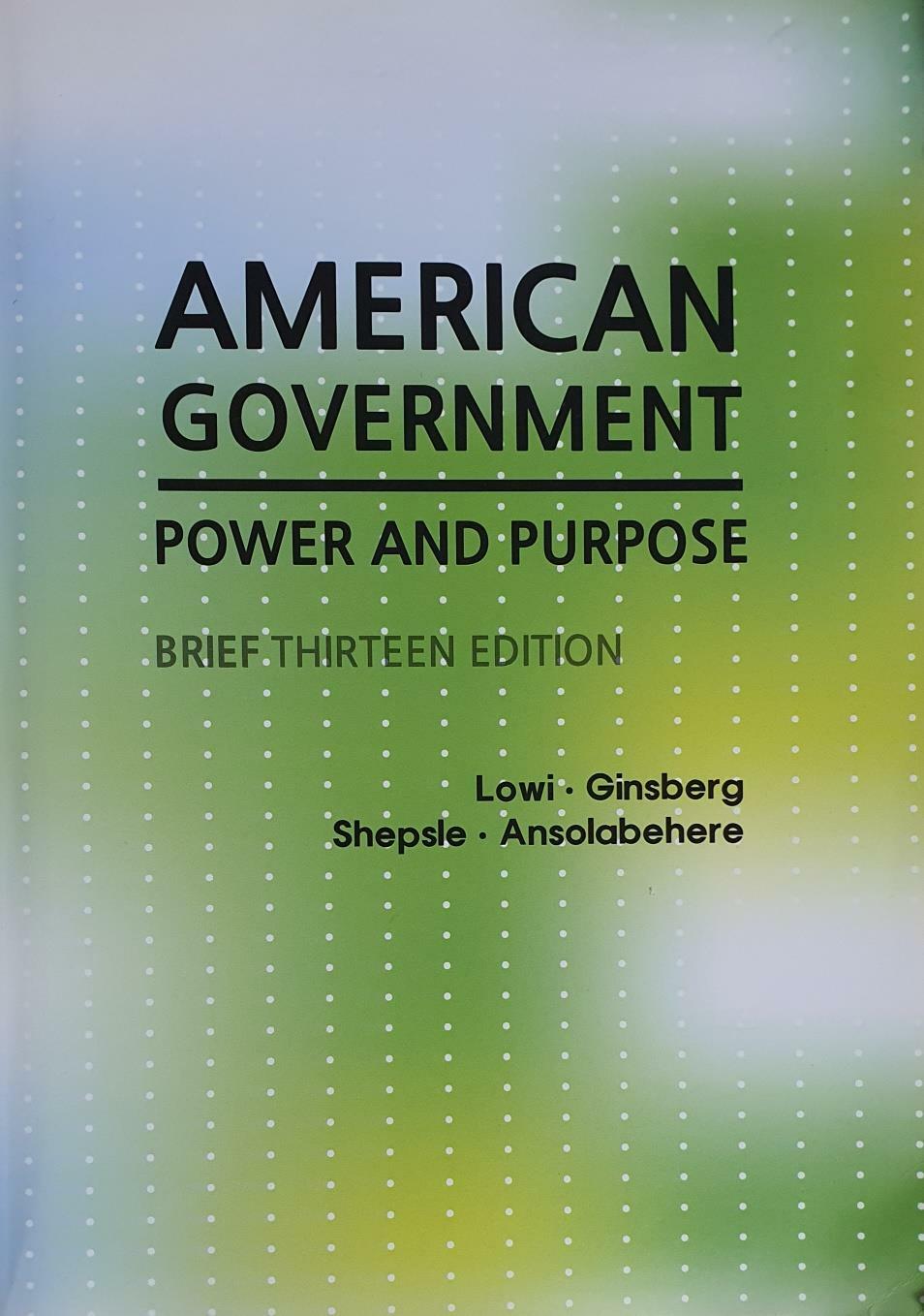 [중고] American Government