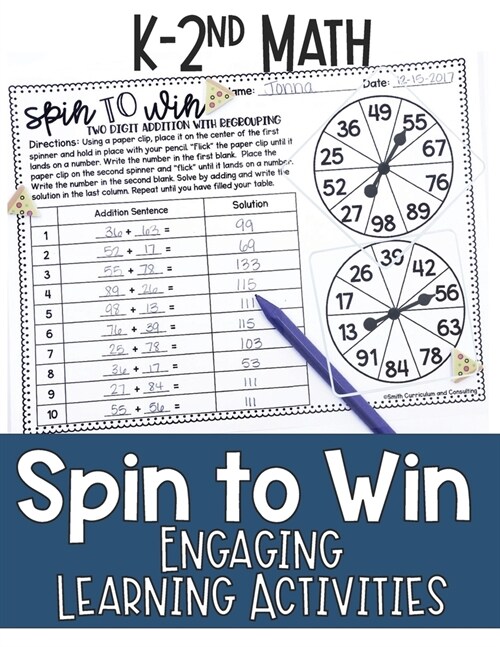 Math Games for Kindergarten, First Grade, and Second Grade: Fun Math Practice & Activities for Kids Ages 5-8: Spin to Win - Engaging Learning Activiti (Paperback)