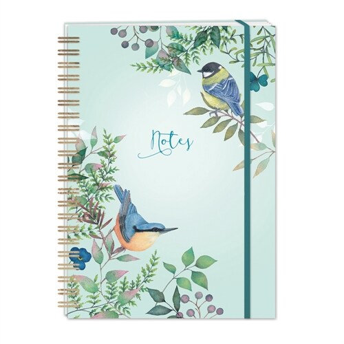 Vintage Garden Lined Notebook: Plastic Free Packaging (Spiral)