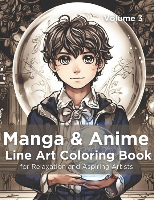 Manga & Anime Line Art Coloring Book, Volume 3: Adult Coloring Book for Relaxation and Aspiring Artists (Paperback)