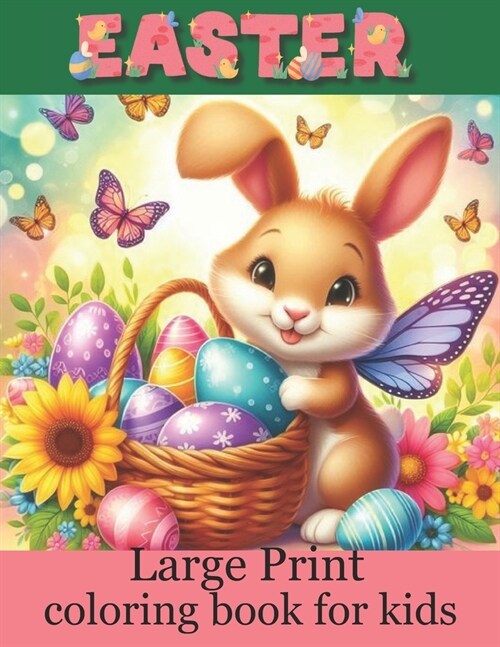 Large print easter coloring book for kids (Paperback)