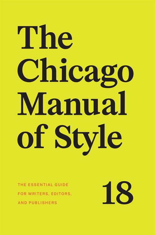 The Chicago Manual of Style, 18th Edition (Hardcover, 18)