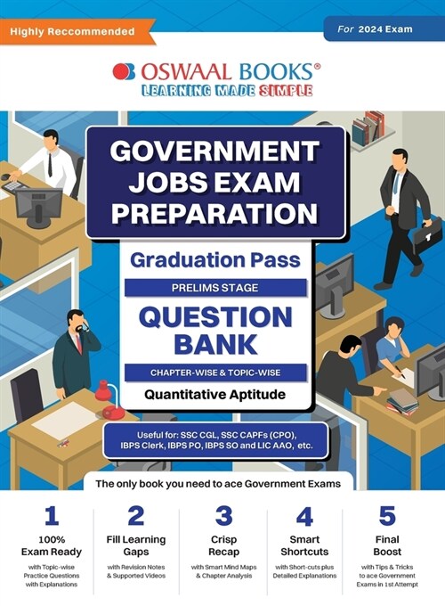 Oswaal Government Exams Question Bank Graduation Pass Quantitative Aptitude for 2024 Exam (Paperback)