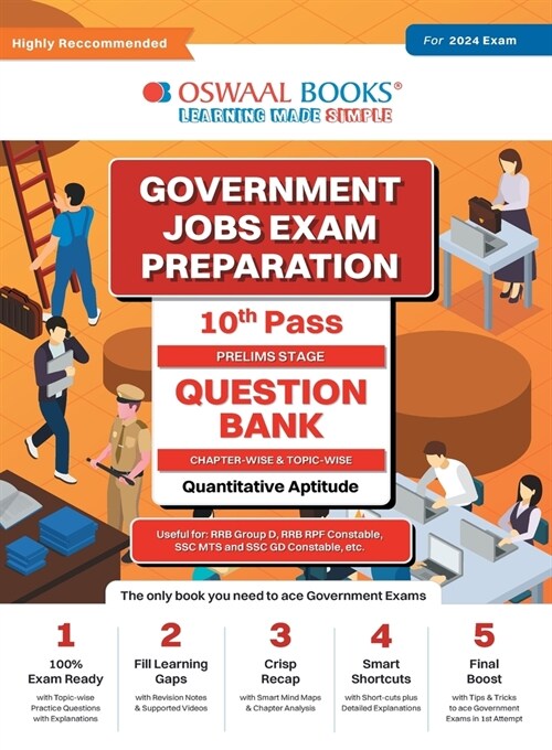 Oswaal Government Exams Question Bank 10th Pass Quantitative Aptitude for 2024 Exam (Paperback)