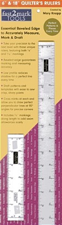 fast2mark 6 & 18 Quilters Rulers: Essential Beveled Edge to Accurately Measure, Mark & Draft (Other)