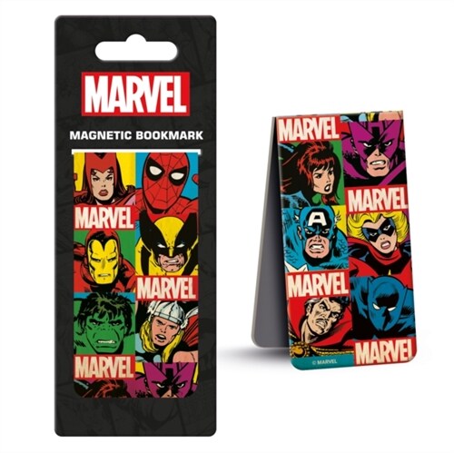 Marvel Comics (Retro Grid) Magnetic Bookmark (Paperback)