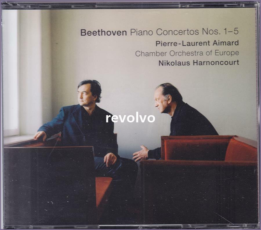 [중고] Nikolaus Harnoncourt, Pierre-Laurent Aimard - Beethoven : Piano Concertos Nos.1-5