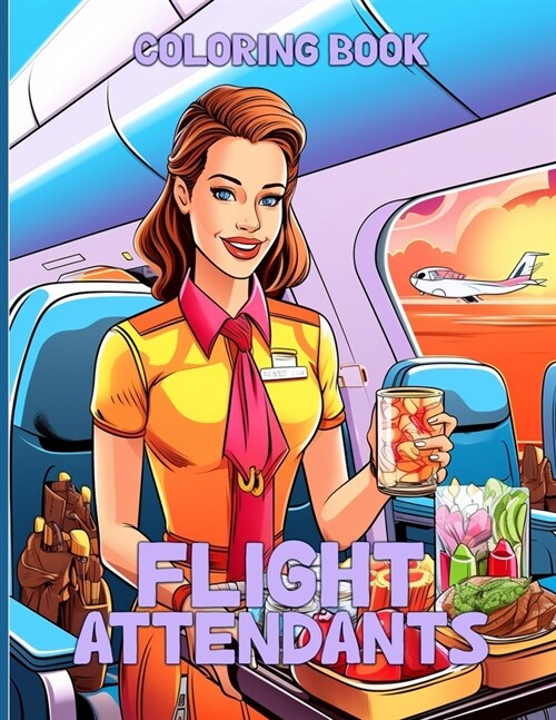 Flight Attendants Coloring Book: Flight Crew Coloring Book With Beautiful Illustrations For Color & Relaxation (Paperback)