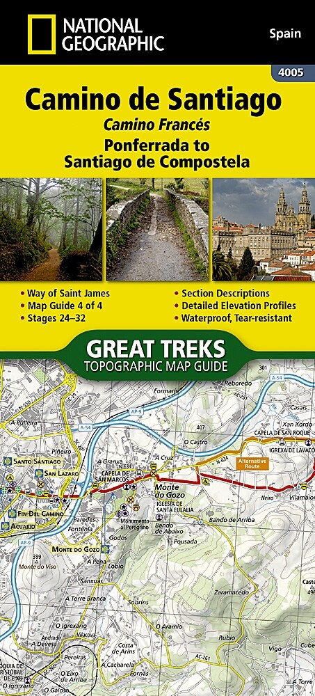 Camino de Santiago 4 of 4 Map [Ponferrada to Santiago de Compostela] (Other, 2024)