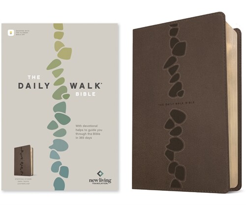 The Daily Walk Bible NLT (Leatherlike, Stepping Stones Dark Taupe, Filament Enabled) (Imitation Leather)