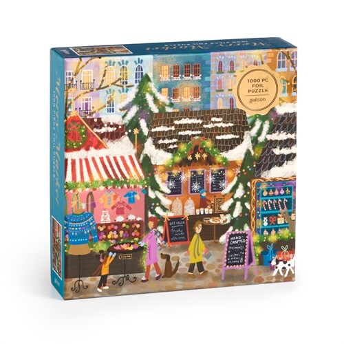 Joy Laforme Merry Market 1000 Piece Foil Puzzle in a Square Box (Hardcover)